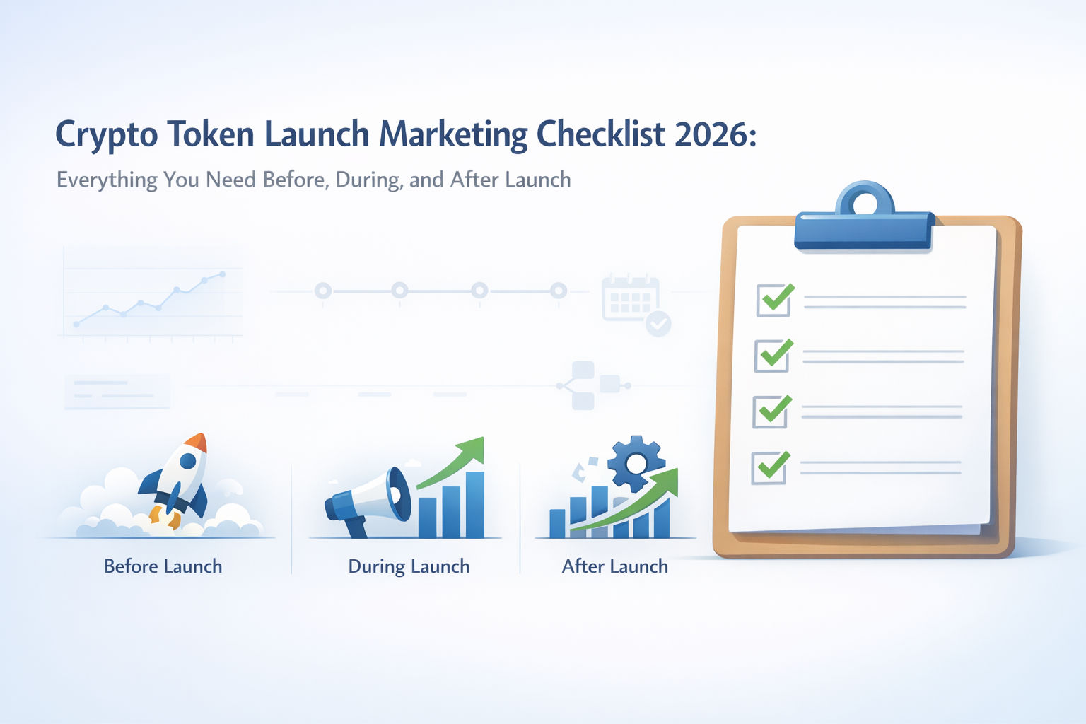 Crypto token launch marketing checklist from SendGecko